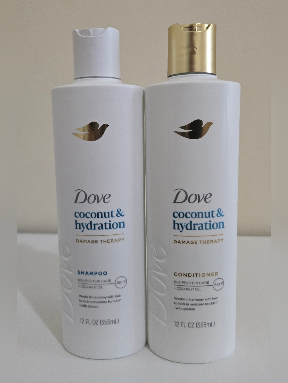 New Dove Coconut & Hydration Shampoo and Conditioner Set 12oz Ea
